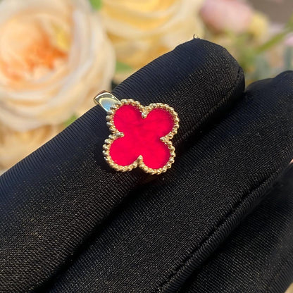 [⭐Aura]NEW CLOVER PINK ENAMEL RINGS