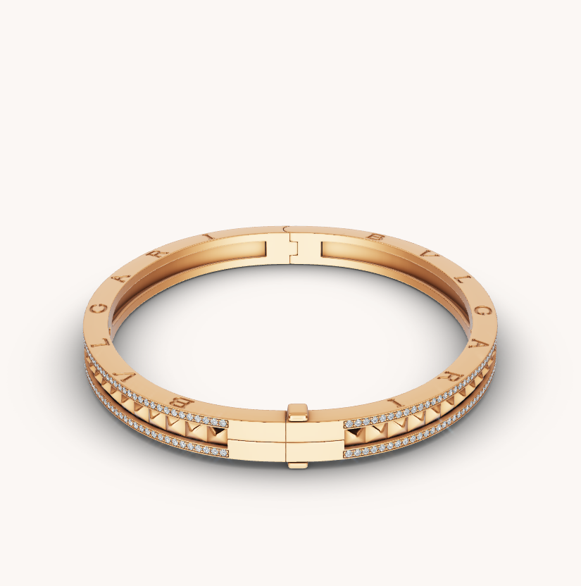 [⭐Veya]ZERO 1 SPIRAL- UND DIAMANTBESETZTES GOLDARMBAND