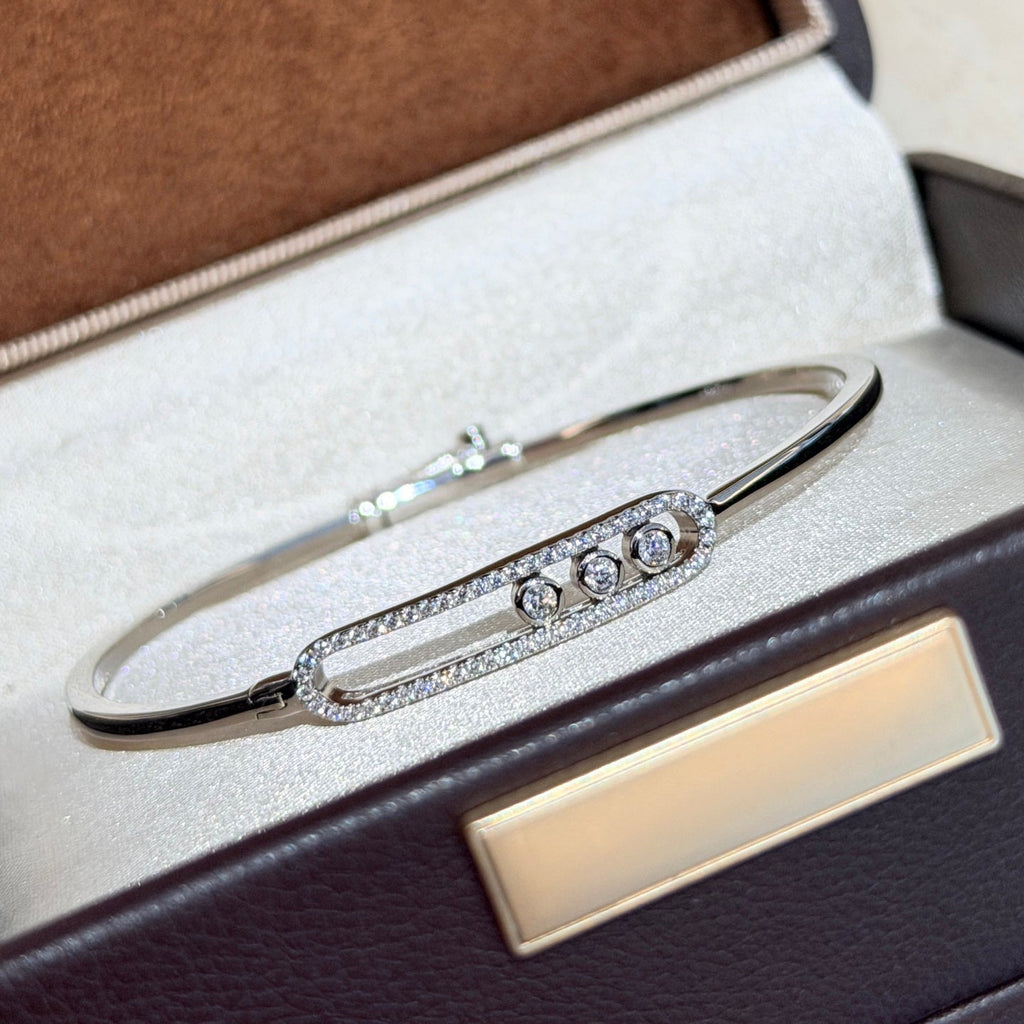 [Aura ]Move Pavé Diamond Bangle Bracelet M