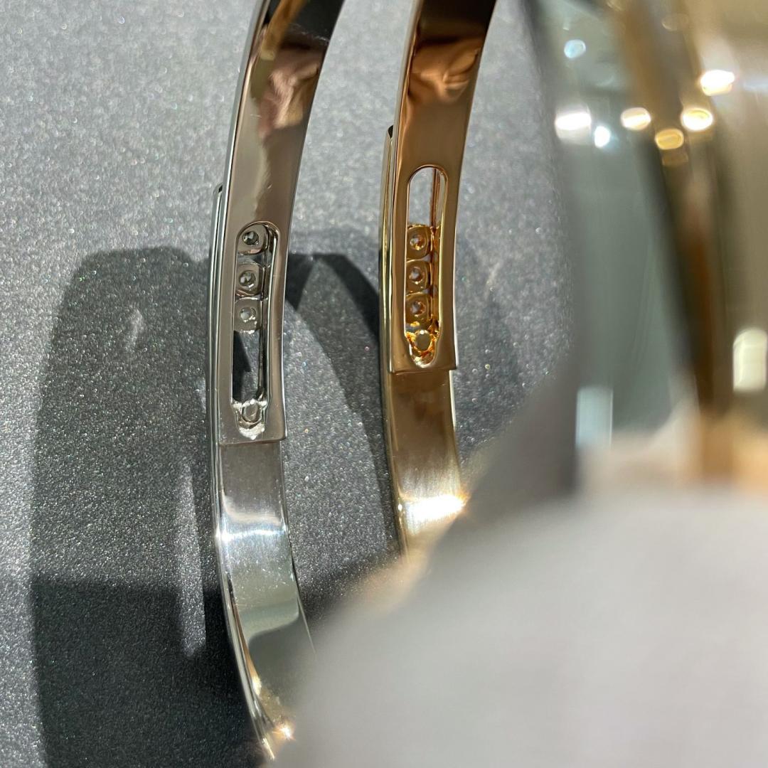 [Aura ]Move Noa Rose Gold Pavé Diamond Bangle Bracelet