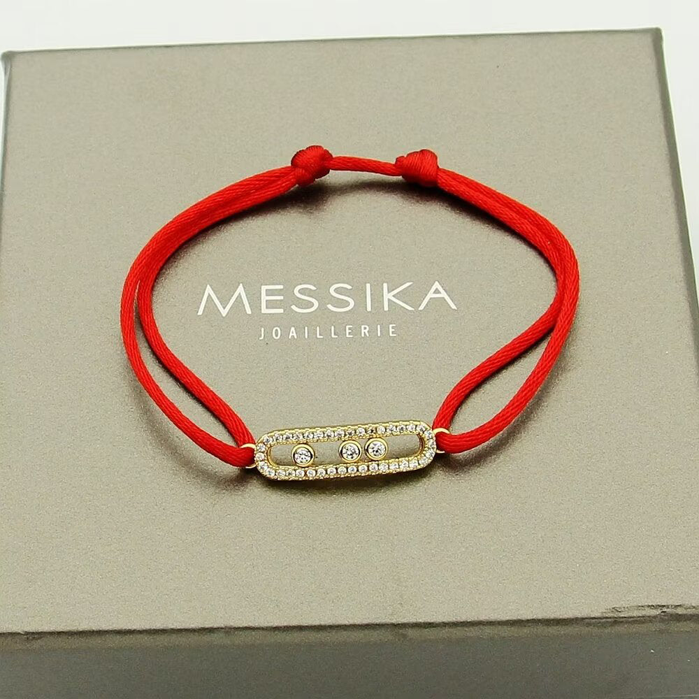 [Aura ]Messika Care(s) pink cord pavé bracelet