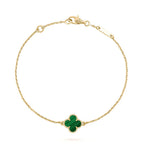 Aura CLOVER BRACELET MALACHITE 1 MOTIF