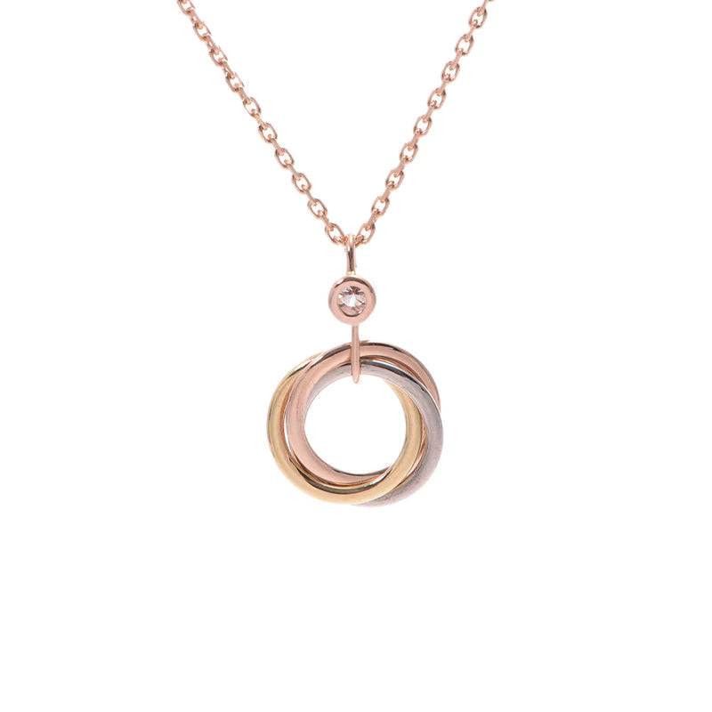 Aura TRINITY SILVER GOLD PINK GOLD NECKLACE