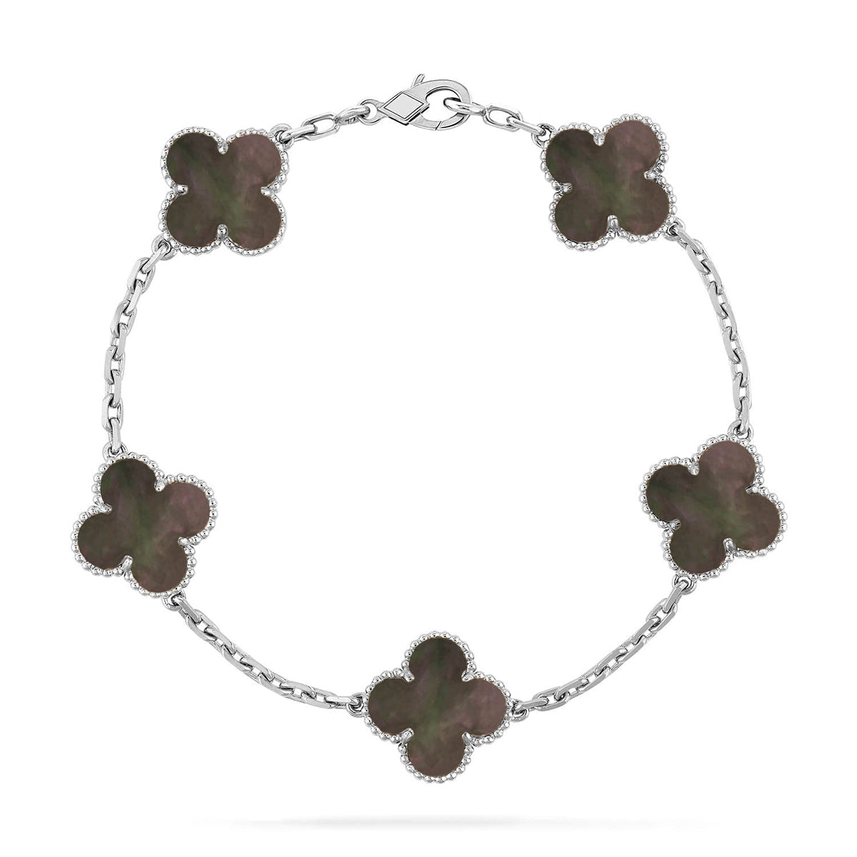 [Aura ]New CLOVER 5 MOTIF GRAY MOP BRACELET COLLECTION