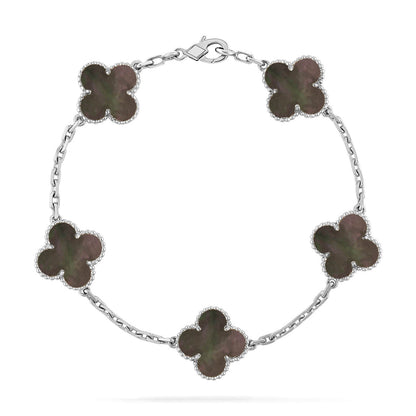 [Aura ]Neue CLOVER 5 MOTIF GRAU MOP ARMBAND KOLLEKTION