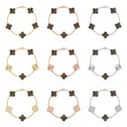 [Aura ]Neue CLOVER 5 MOTIF GRAU MOP ARMBAND KOLLEKTION
