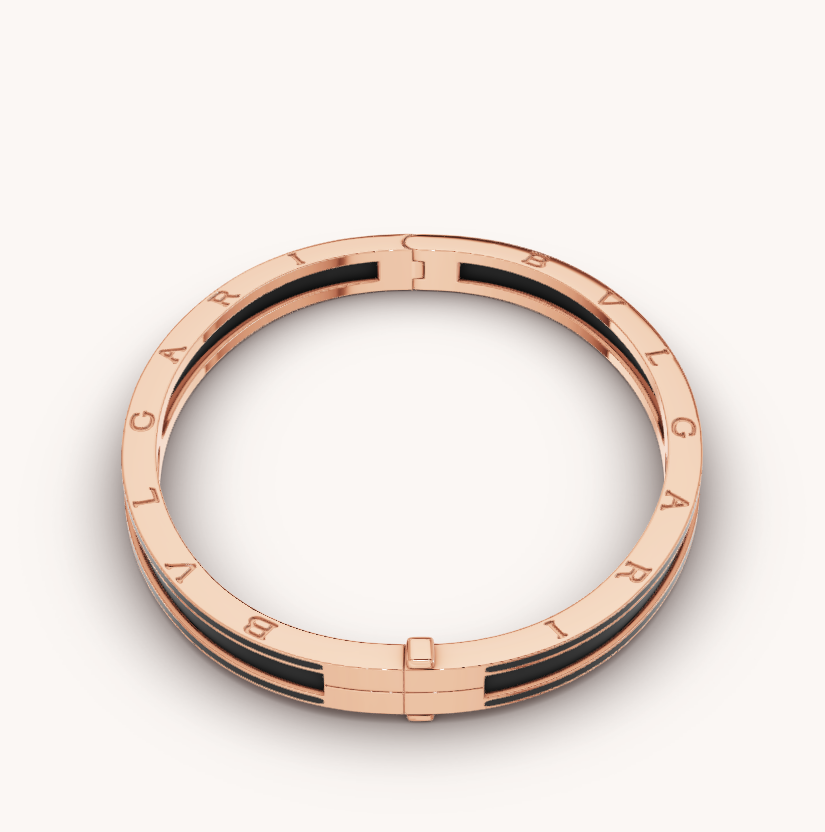 [⭐Veya]ZERO 1 PINK GOLD MIT MATTEM SCHWARZEM KERAMIKARMBAND