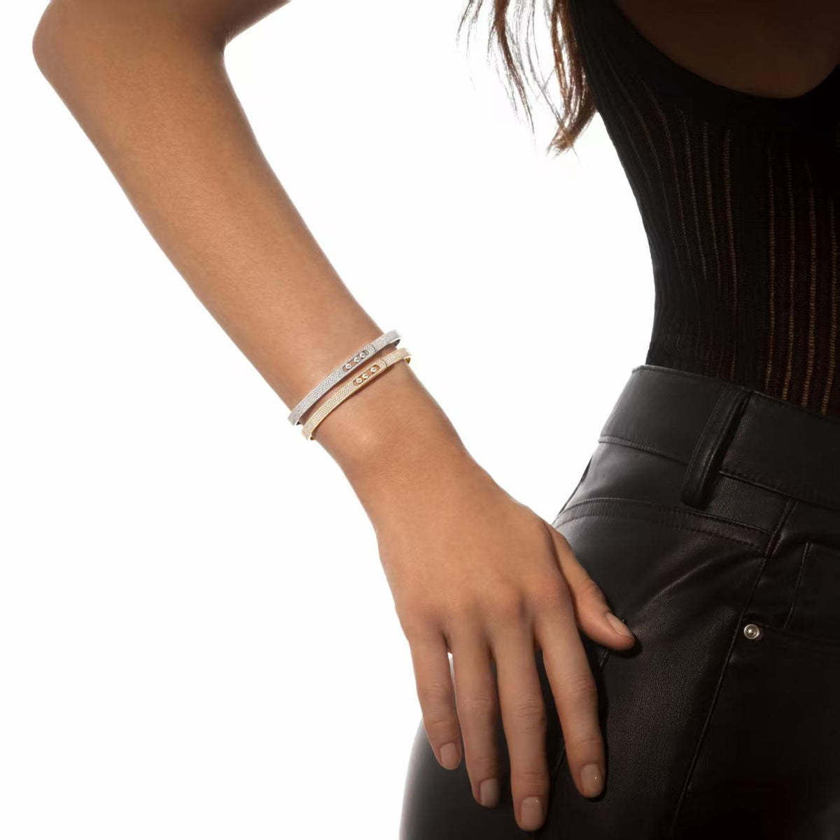 [Aura ]Move Noa Full Pavé Diamond Bangle Bracelet