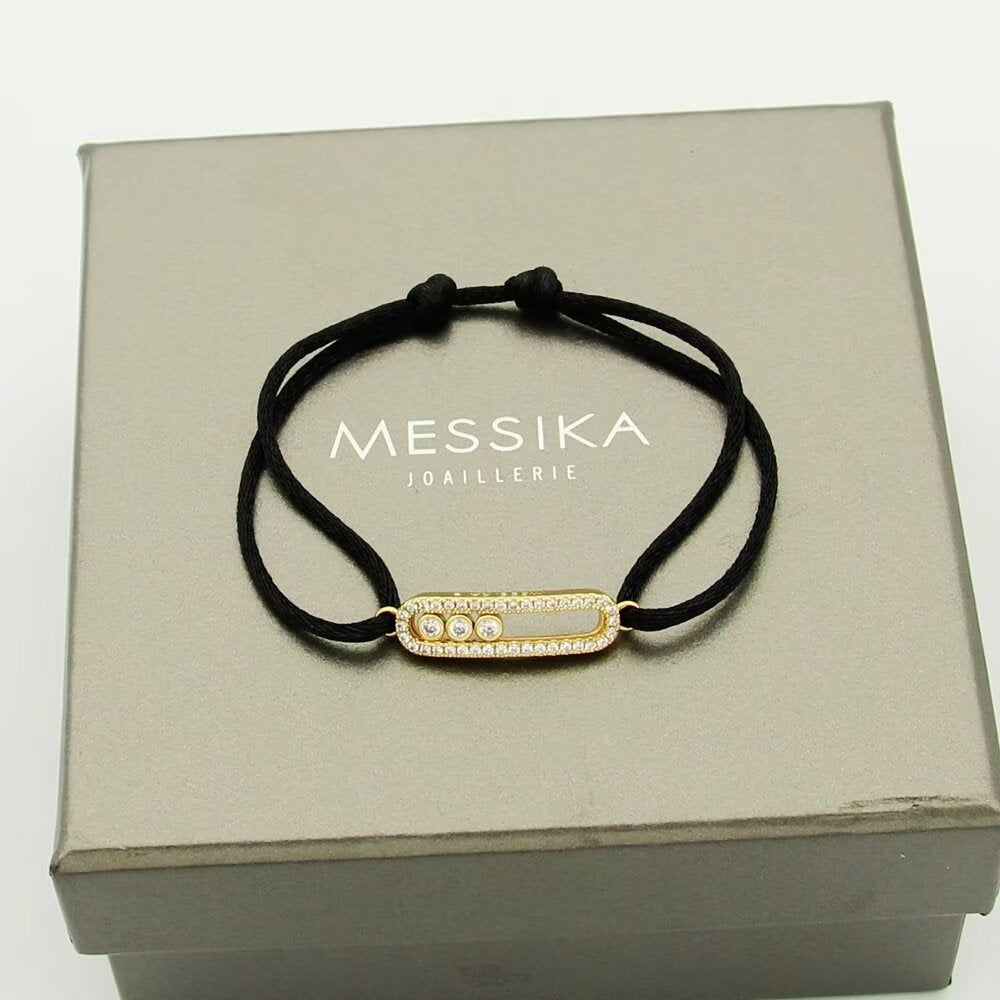 [Aura ]Messika Care(s) pink cord pavé bracelet