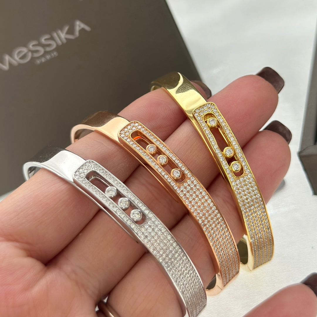 [Aura ]Move Noa Rose Gold Pavé Diamond Bangle Bracelet
