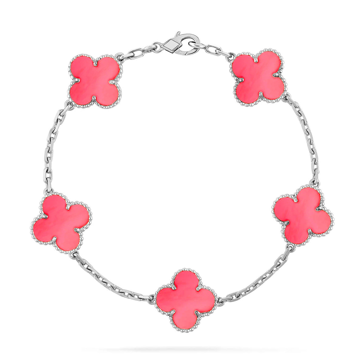 [Aura ]New  CLOVER 5 MOTIFS  PINK MOP BRACELET COLLECTION