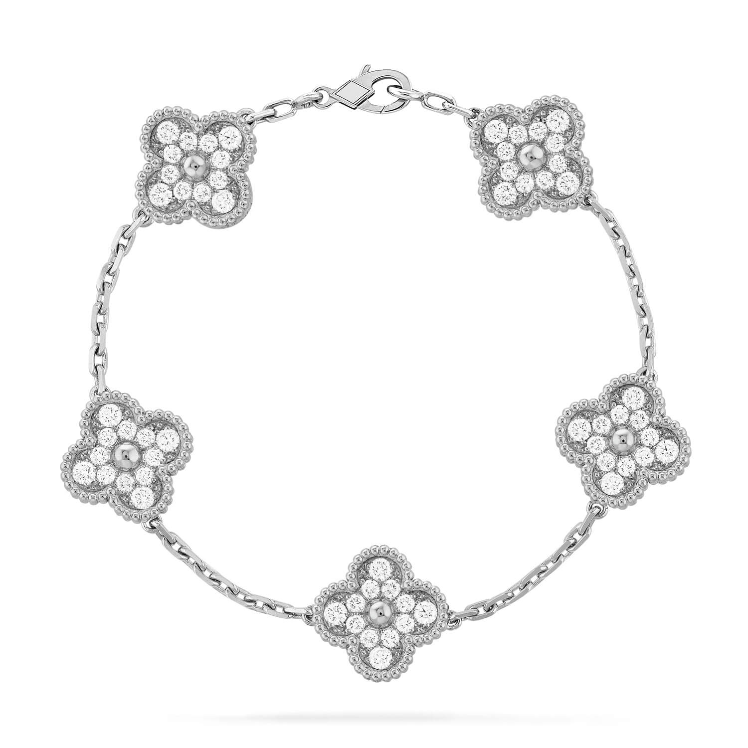 [Aura ] New  CLOVER 5 MOTIF FULL DIAMOND BRACELET COLLECTION