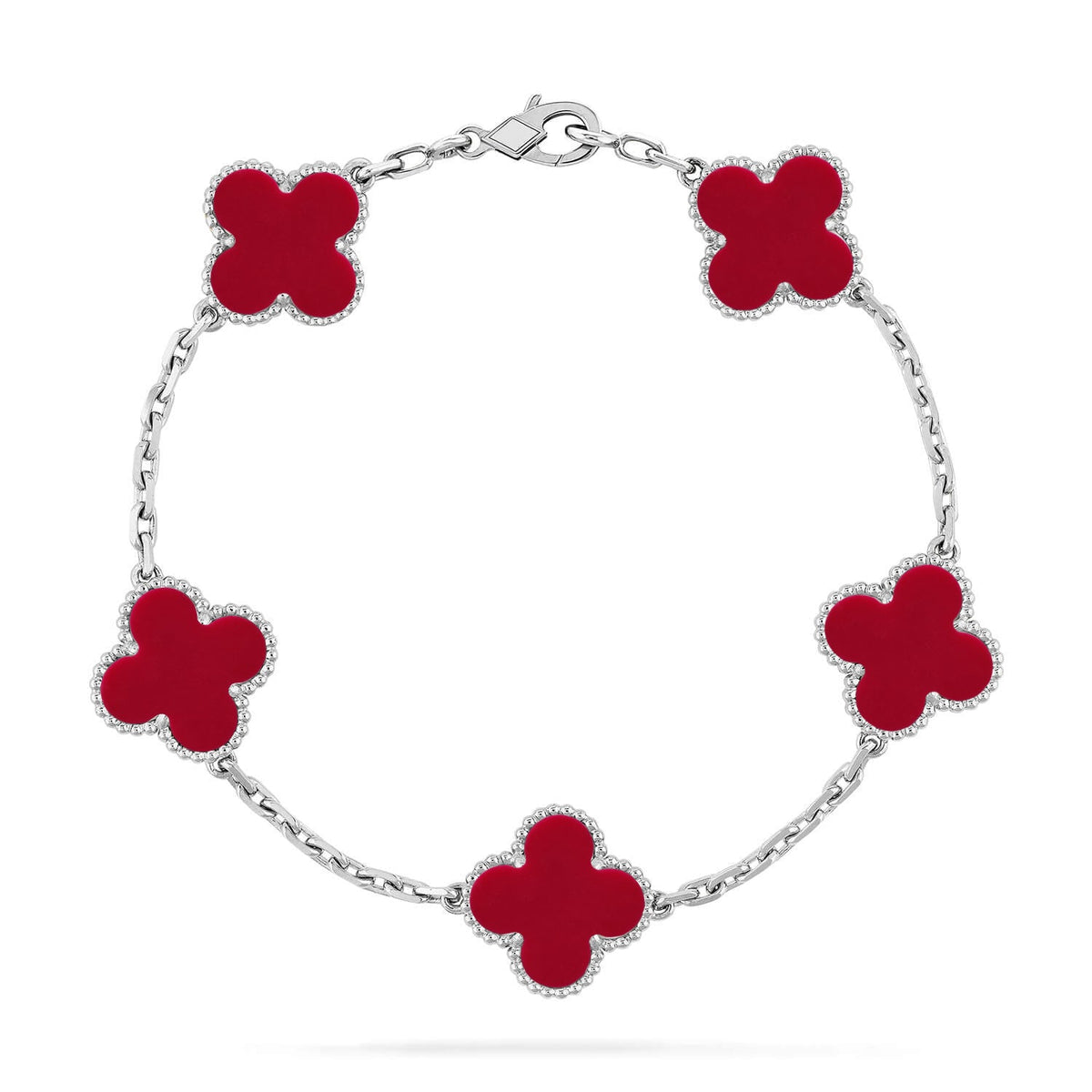 [Aura ]Neue Kollektion CLOVER 5 MOTIF ROTER CORNELIAN-ARMBÄNDER