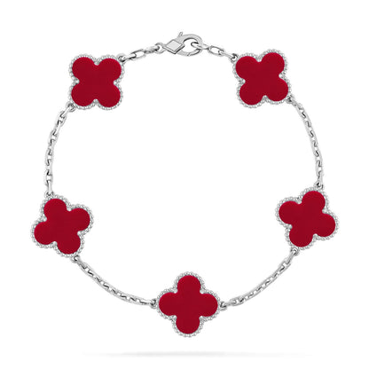 [Aura ]Neue Kollektion CLOVER 5 MOTIF ROTER CORNELIAN-ARMBÄNDER