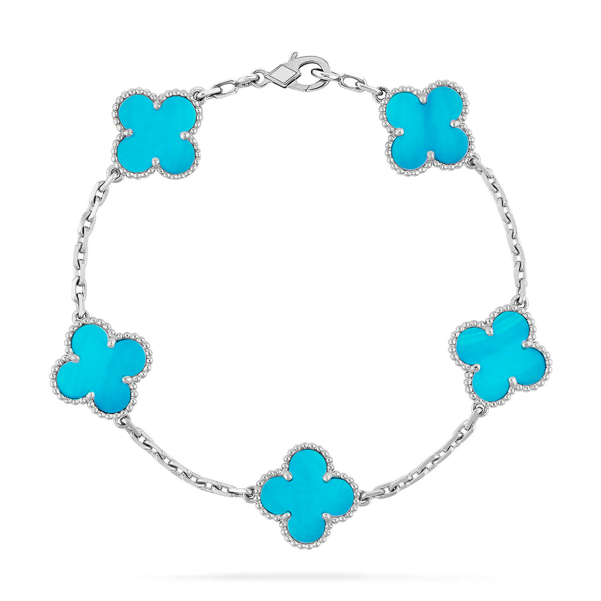 [⭐Aura ]New  CLOVER 5 MOTIF TURQUOISE BRACELET COLLECTION