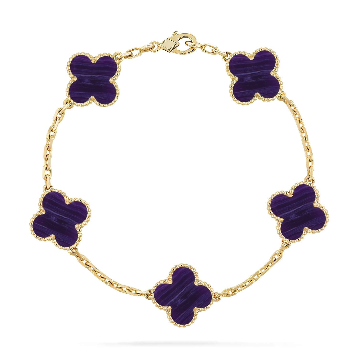 [Aura ]New CLOVER 5 MOTIF PURPLE STRIPES BRACELET COLLECTION