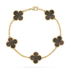 [Aura ]Neue CLOVER 5 MOTIF GRAU MOP ARMBAND KOLLEKTION