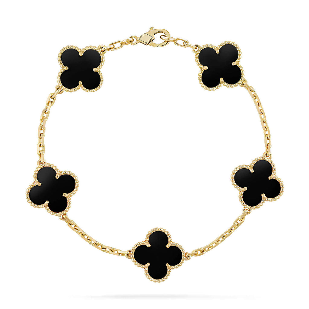 [Aura ]New CLOVER 5 MOTIF ONYXS BRACELET COLLECTION