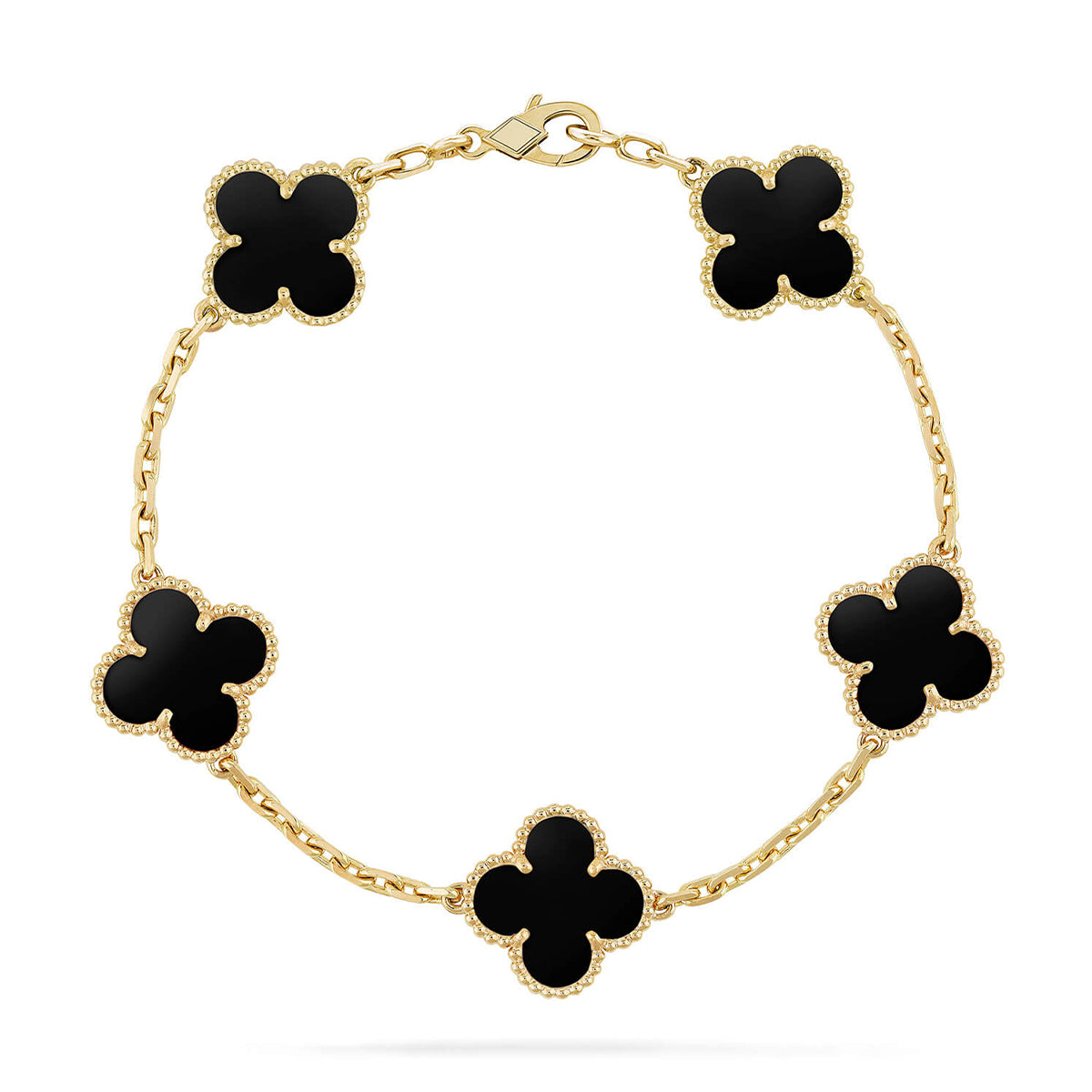 [Aura ]New CLOVER 5 MOTIF ONYXS BRACELET COLLECTION