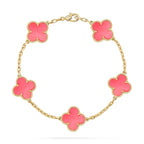 [Aura ]New  CLOVER 5 MOTIFS  PINK MOP BRACELET COLLECTION