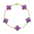[Aura ]New CLOVER 5 MOTIF LIGHT PURPLE BRACELET COLLECTION