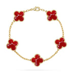 [Aura ]New CLOVER 5 MOTIF RED PATTERN BRACELET COLLECTION