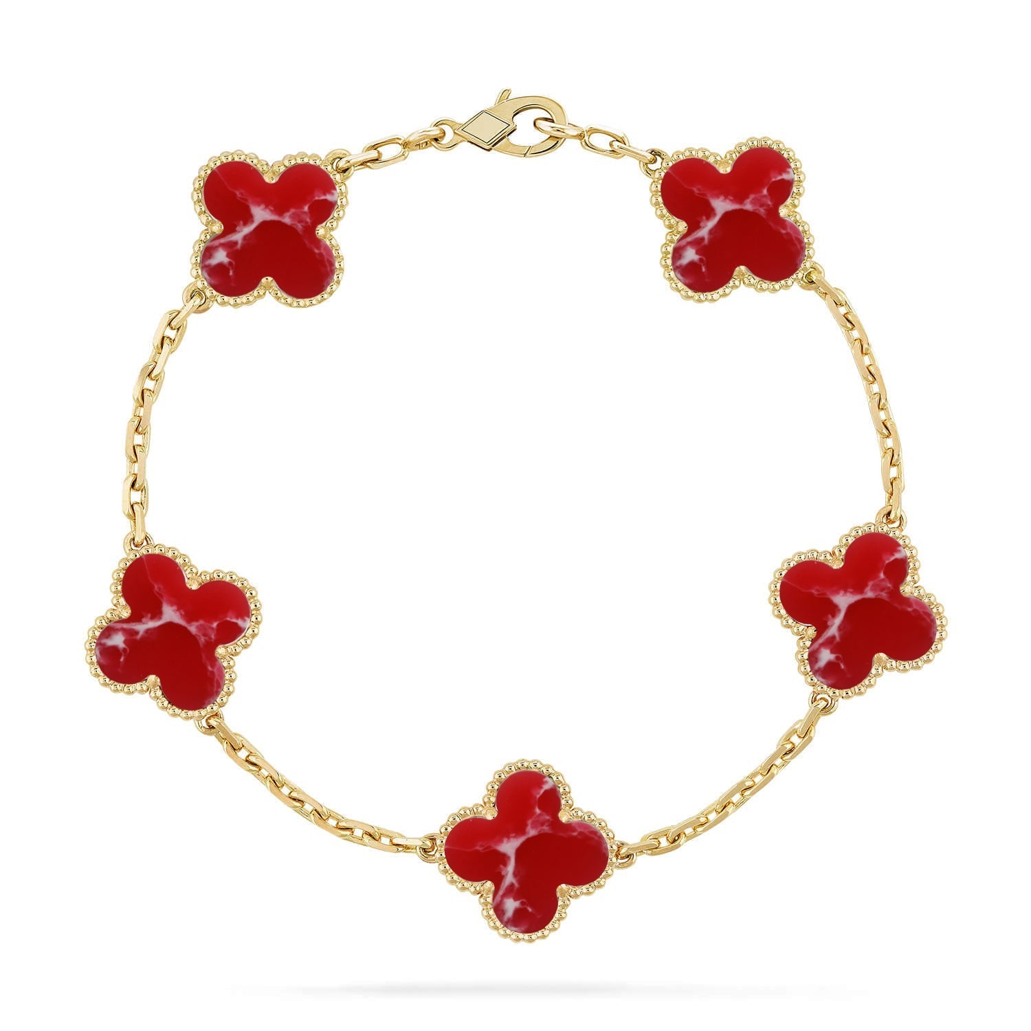 [Aura ]New CLOVER 5 MOTIF RED PATTERN BRACELET COLLECTION