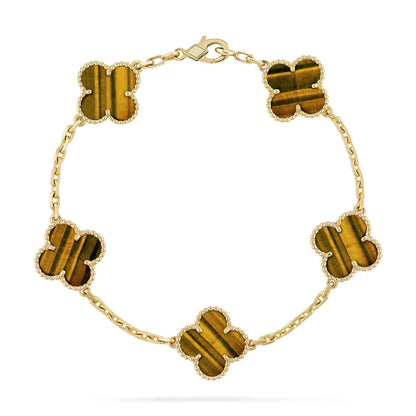 [Aura ]Neue CLOVER 5 MOTIVE TIGER EYE ARMBAND KOLLEKTION