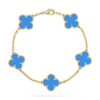 [Aura ]NEUE ARMBAND-KOLLEKTION CLOVER 5 MOTIF BLAUER ACHAT