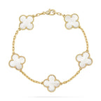 [Aura ]New CLOVER WHITE PEARL MOP 5 MOTIF BRACELET COLLECTION