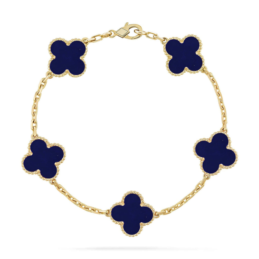 [Aura ]New CLOVER 5 MOTIF LAPIS LAZULI BRACELET COLLECTION