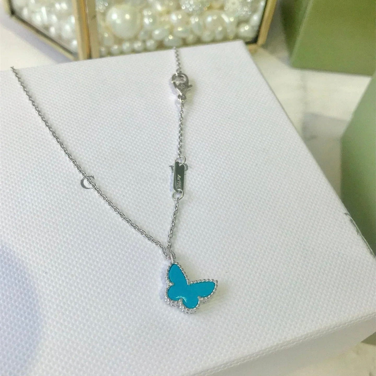 [⭐Aura ]BUTTERFLY TURQUOISE BUTTERFLY BRACELET SILVER