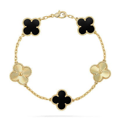 [⭐Aura ]New CLOVER 5 MOTIF ONYXS BRACELET COLLECTION