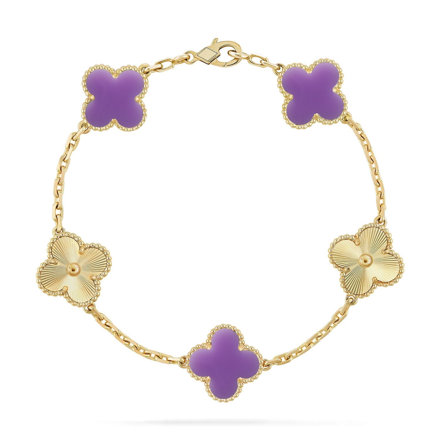 [Aura ]New CLOVER 5 MOTIF LIGHT PURPLE BRACELET COLLECTION