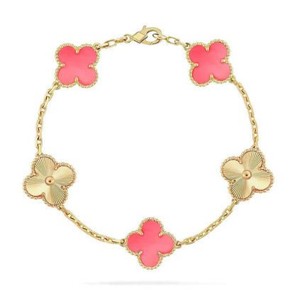 [Aura ]Neue CLOVER 5 MOTIVE ROSÉ-PERLMUTT-ARMBAND-KOLLEKTION