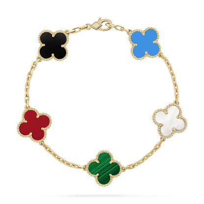 [⭐Aura ]New CLOVER 5 MOTIFS MULTICOLOR BRACELET