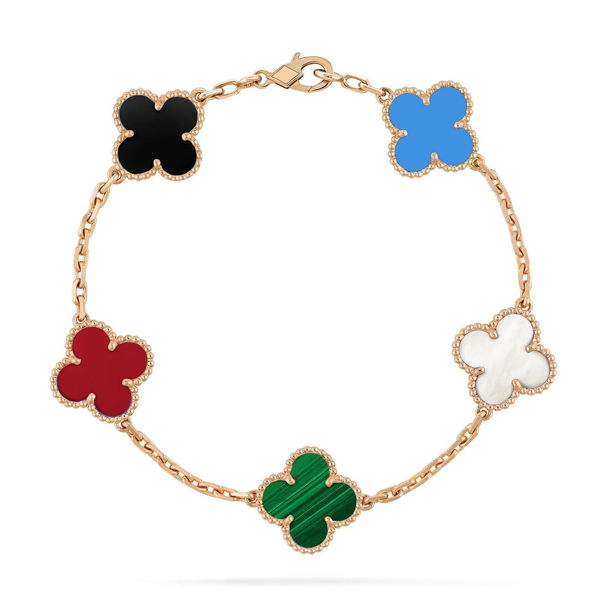 [⭐Aura ]New CLOVER 5 MOTIFS MULTICOLOR BRACELET