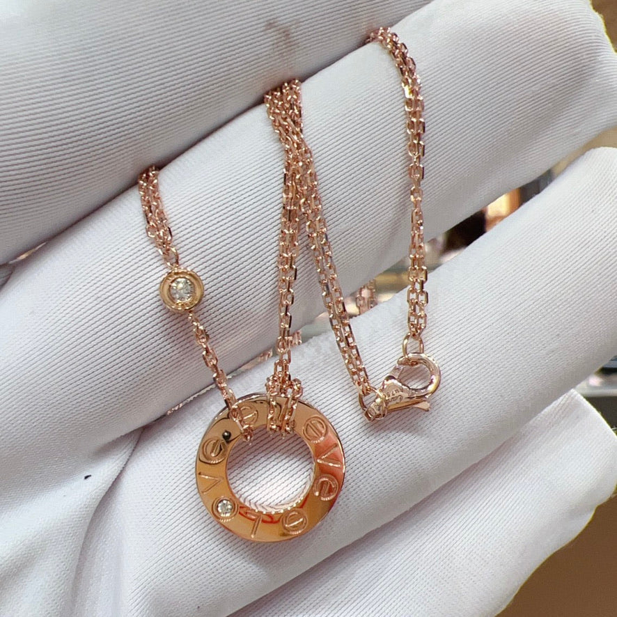 Aura LOVE NECKLACE 16MM 2 DIAMONDS