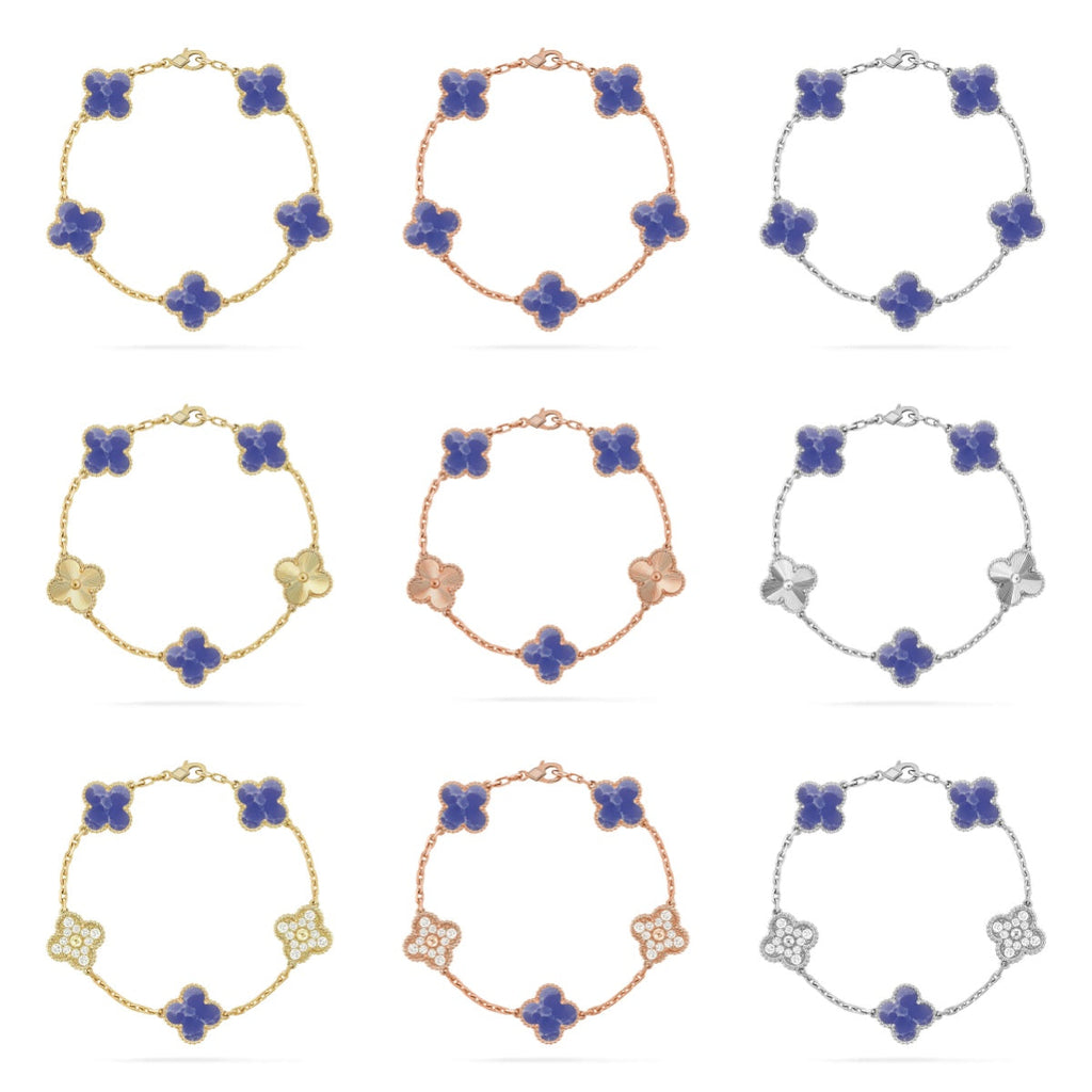 [Aura ]New CLOVER 5 MOTIF BLUE VEINS BRACELET COLLECTION