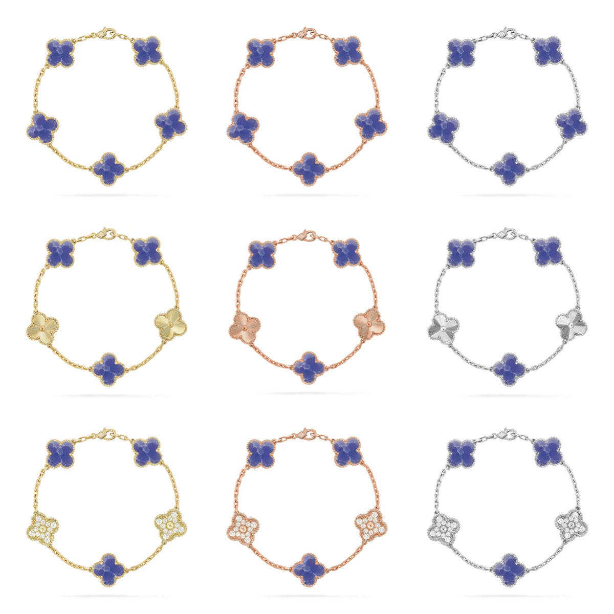 [Aura ]NEUE KLIOVER 5 MOTIV BLAUE ÄDERCHEN-ARMBANDKOLLEKTION