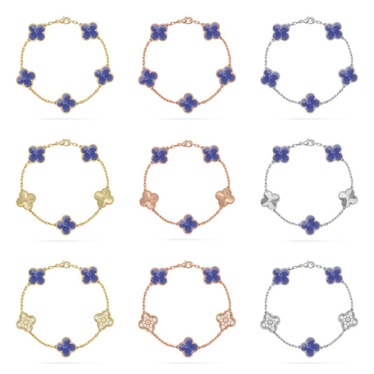 [⭐Aura ]New CLOVER 5 MOTIF BLUE VEINS BRACELET COLLECTION