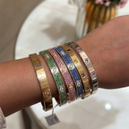 [Aura ] 2026 PAVE GEMSTONE LOVE BRACELET 6.1MM 10 DIAMONDS