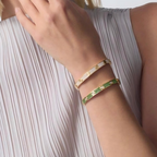 [Aura ] 2026 PAVE GEMSTONE LOVE BRACELET 6.1MM 10 DIAMONDS