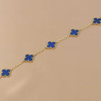 [Aura ]NEUE ARMBAND-KOLLEKTION CLOVER 5 MOTIF BLAUER ACHAT