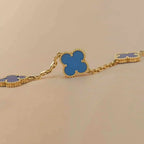 [Aura ]NEUE ARMBAND-KOLLEKTION CLOVER 5 MOTIF BLAUER ACHAT