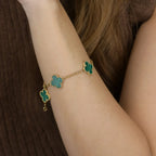 [Aura ]Neue CLOVER 5 MOTIV MALACHIT ARMREIF KOLLEKTION