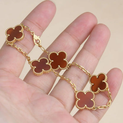 [Aura ]Neue Kollektion CLOVER 5 MOTIF ROTER CORNELIAN-ARMBÄNDER