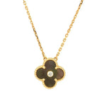 Aura CLOVER 15MM DIAMOND AND MOTHER-OF-GREY NECKLACE