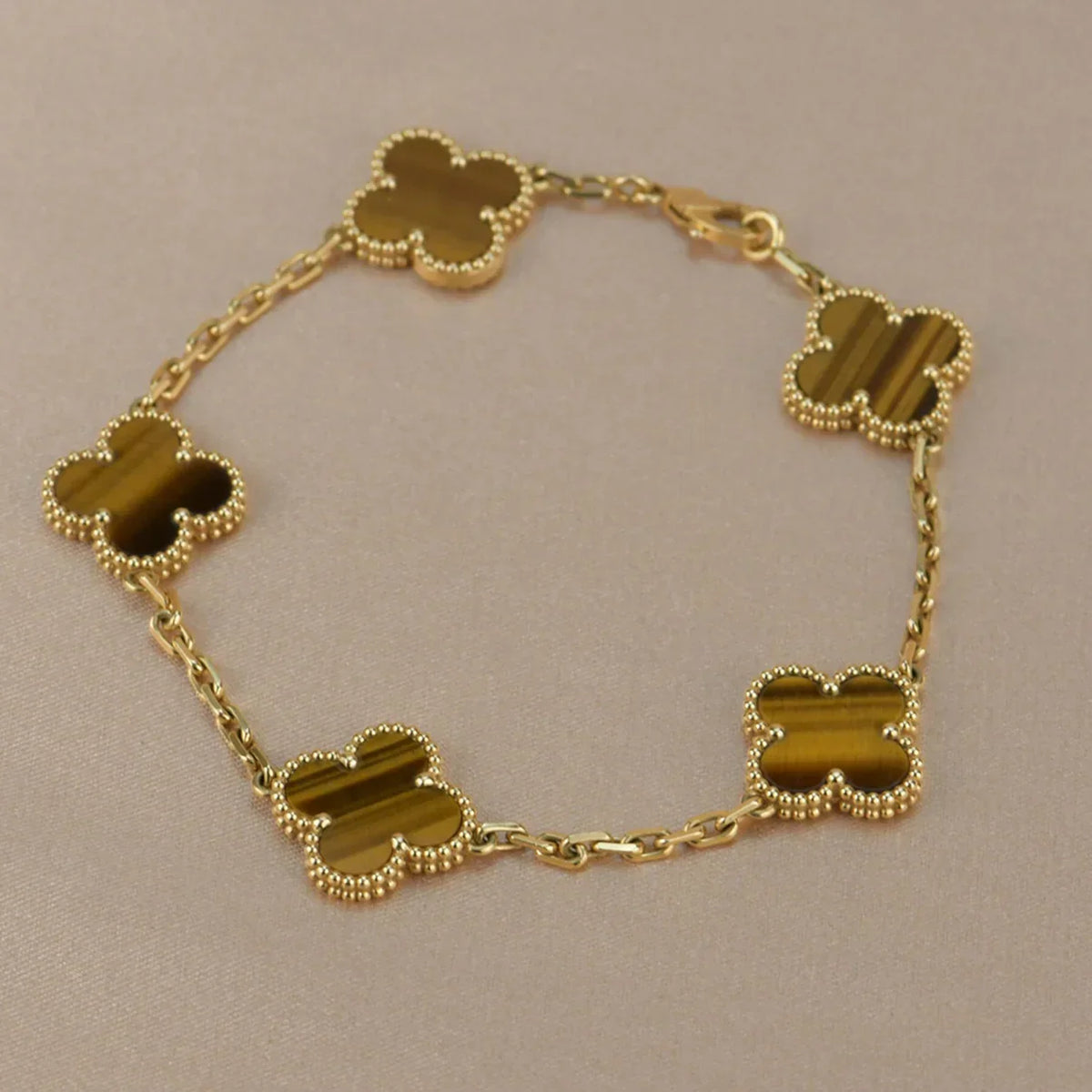 [Aura ]Neue CLOVER 5 MOTIVE TIGER EYE ARMBAND KOLLEKTION