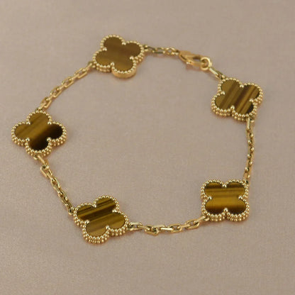 [Aura ]Neue CLOVER 5 MOTIVE TIGER EYE ARMBAND KOLLEKTION